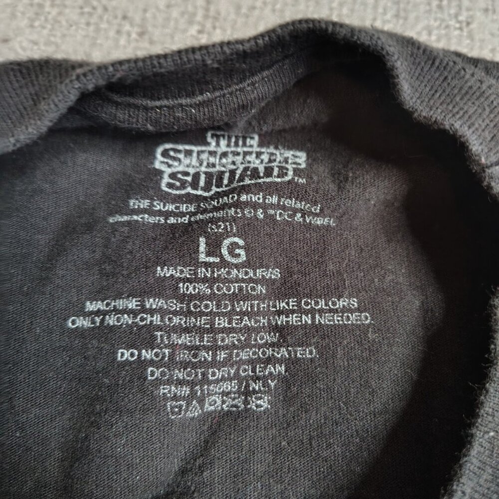 Harley Quinn Suicide Squad Shirt Size Large Front Back 5050 Live Fast Die Clown - Picture 5 of 12
